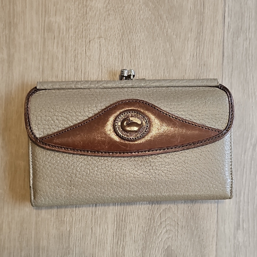 Dooney & Bourke Elegant Tan and Brown Women's Clutch Wallet